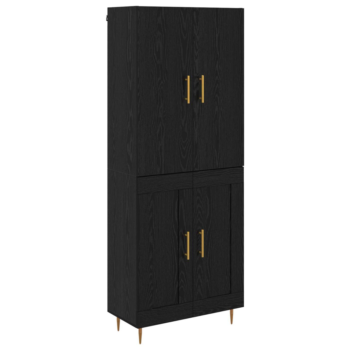 Credenza Rovere Nero 69,5 x 34 x 180 cm Legno multistrato