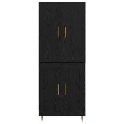Credenza Rovere Nero 69,5 x 34 x 180 cm Legno multistrato