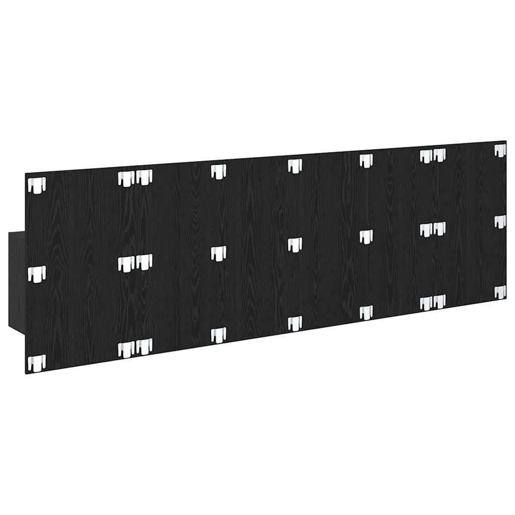 Testata con Comodino 3 pcs Rovere Nero Legno multistrato