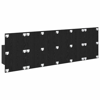 Testata con Comodino 3 pcs Rovere Nero Legno multistrato