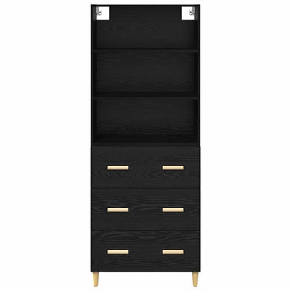 Credenza Rovere Nero 69,5 x 34 x 180 cm Legno multistrato