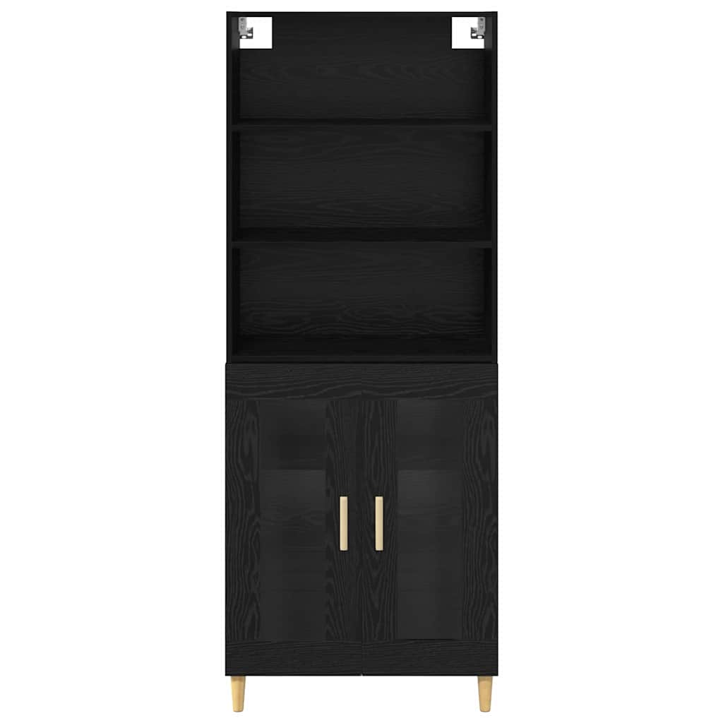 Credenza Rovere Nero 69,5 x 34 x 180 cm Legno multistrato