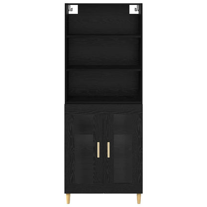 Credenza Rovere Nero 69,5 x 34 x 180 cm Legno multistrato