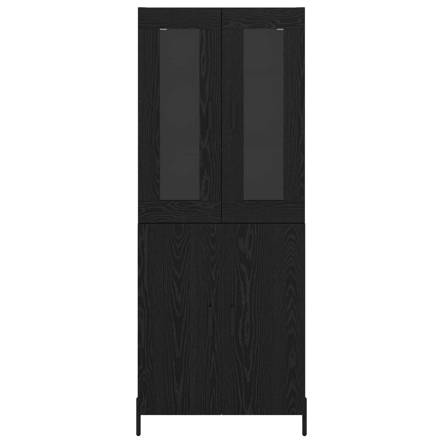 Credenza Rovere Nero 69,5 x 34 x 180 cm Legno multistrato