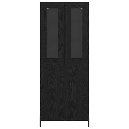 Credenza Rovere Nero 69,5 x 34 x 180 cm Legno multistrato