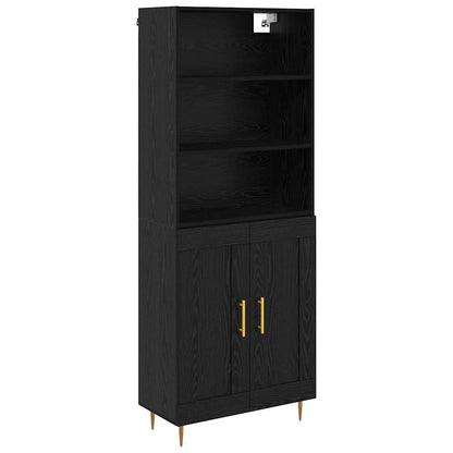 Credenza Rovere Nero 69,5 x 34 x 180 cm Legno multistrato