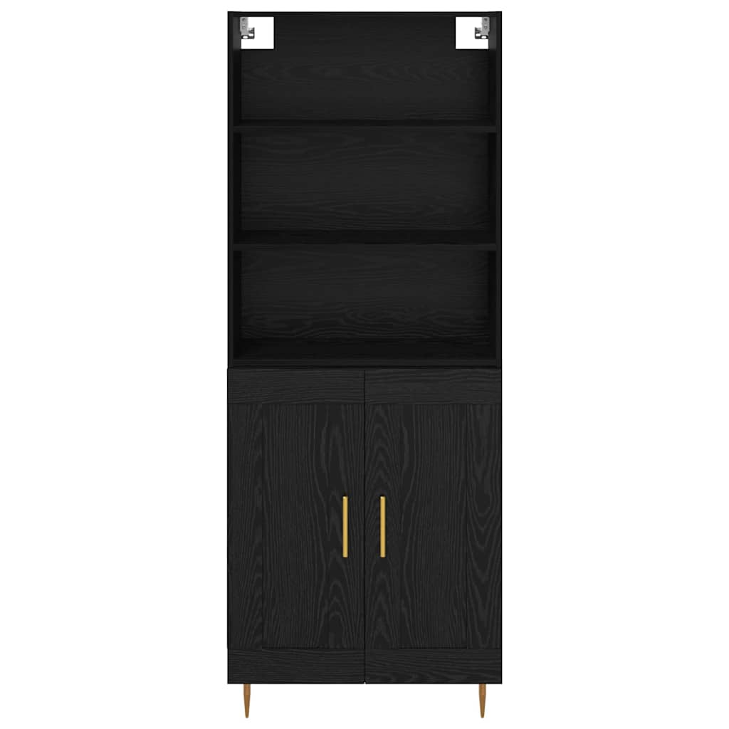 Credenza Rovere Nero 69,5 x 34 x 180 cm Legno multistrato