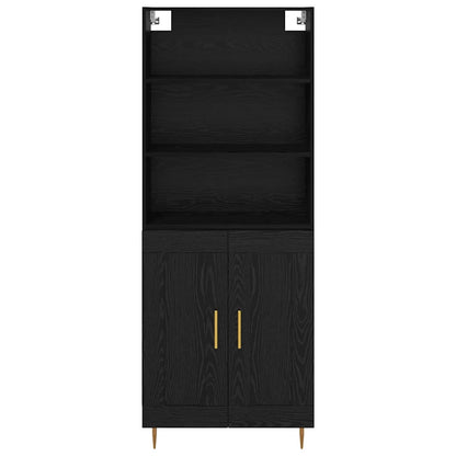 Credenza Rovere Nero 69,5 x 34 x 180 cm Legno multistrato