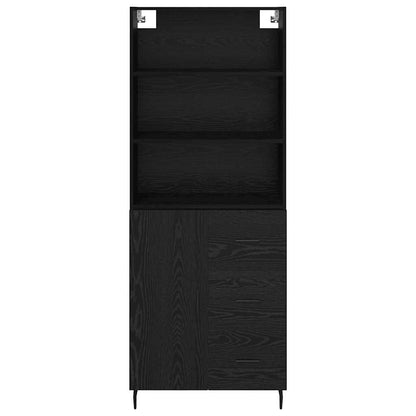 Credenza con cassetto Rovere Nero 69,5 x 34 x 180 cm