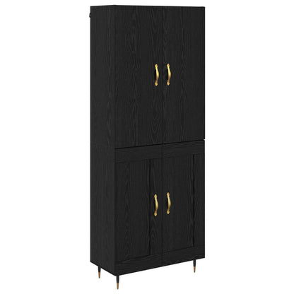 Credenza Rovere Nero 69,5 x 34 x 180 cm Legno multistrato