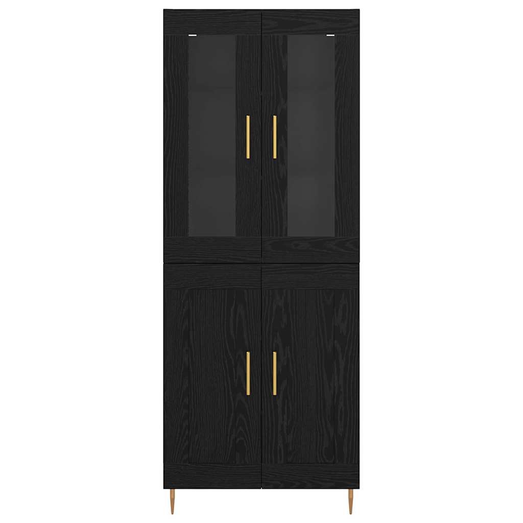 Credenza 2 pcs Rovere Nero 69,5 x 34 x 180 cm Legno multistrato