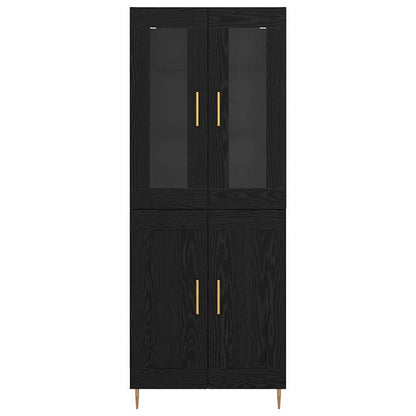 Credenza 2 pcs Rovere Nero 69,5 x 34 x 180 cm Legno multistrato