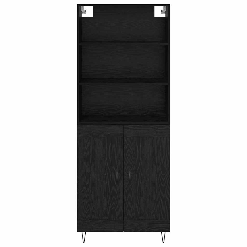 Credenza Rovere Nero 69,5 x 34 x 180 cm Legno multistrato
