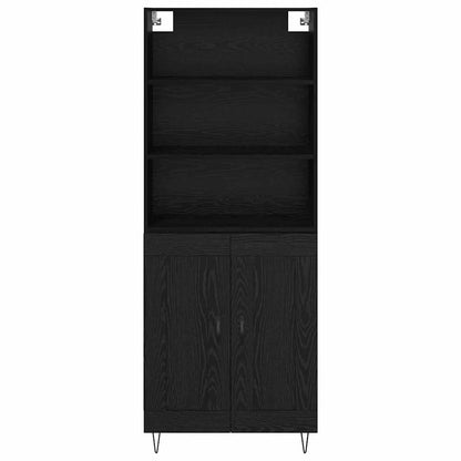 Credenza Rovere Nero 69,5 x 34 x 180 cm Legno multistrato