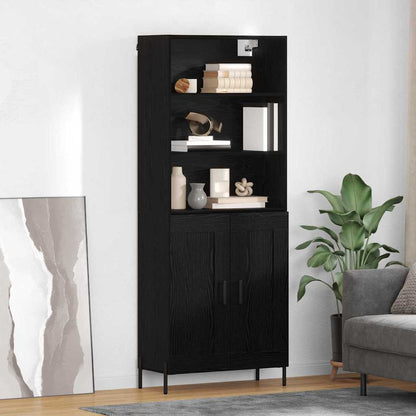 Credenza Rovere nero 69,5 x 34 x 180 cm Legno multistrato