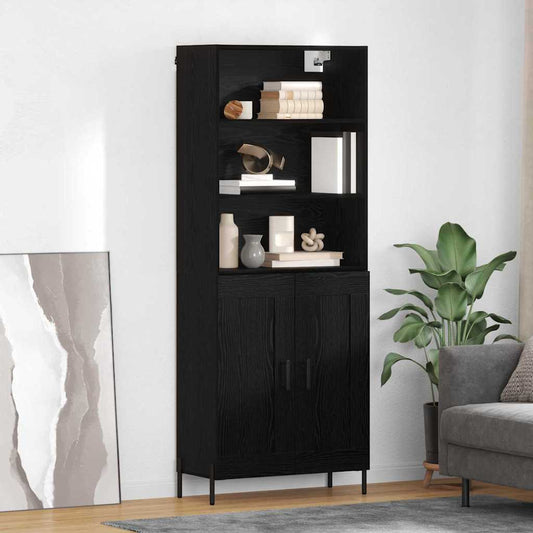 Credenza Rovere nero 69,5 x 34 x 180 cm Legno multistrato