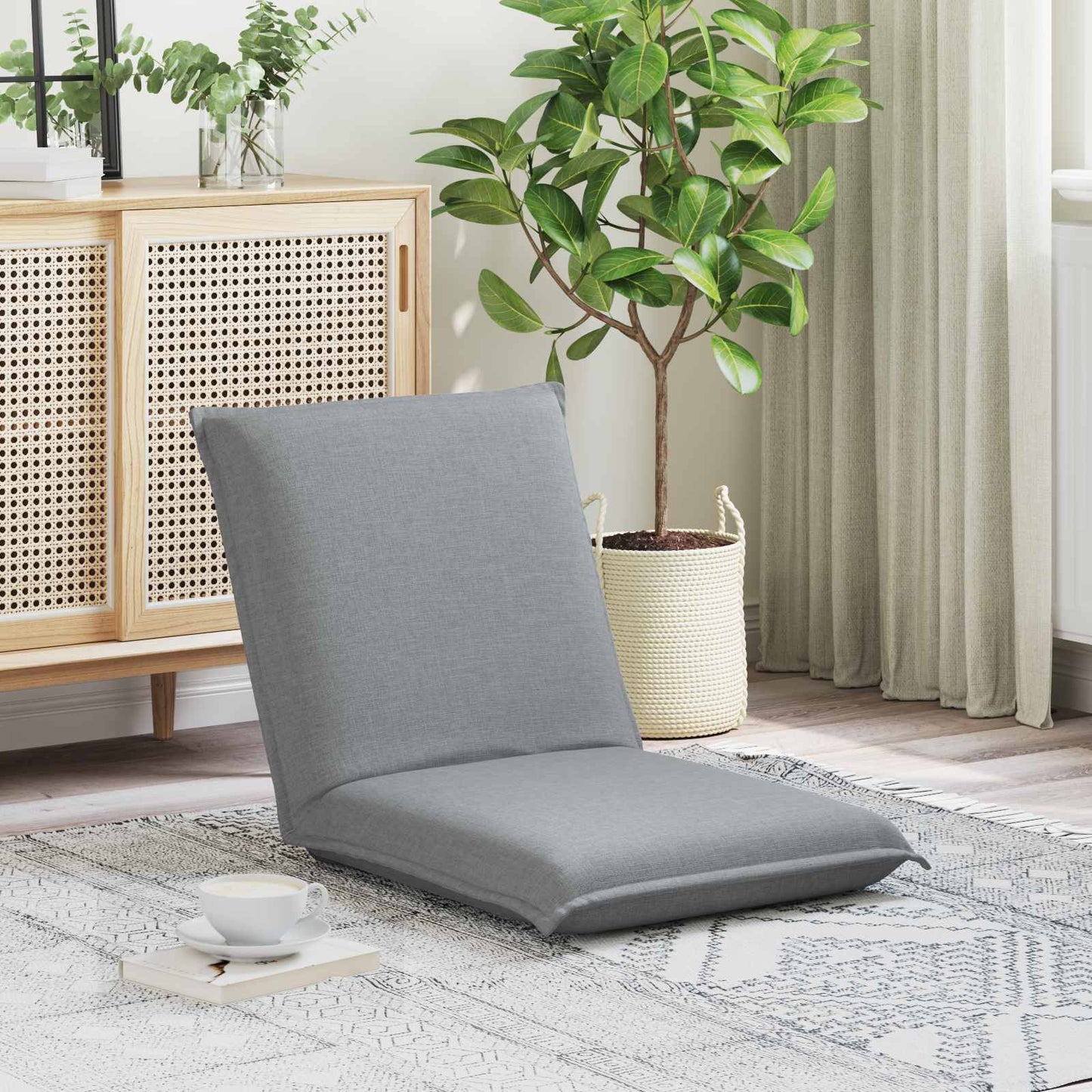 Sedia a pavimento regolabile Grigio Chiaro Tessuto