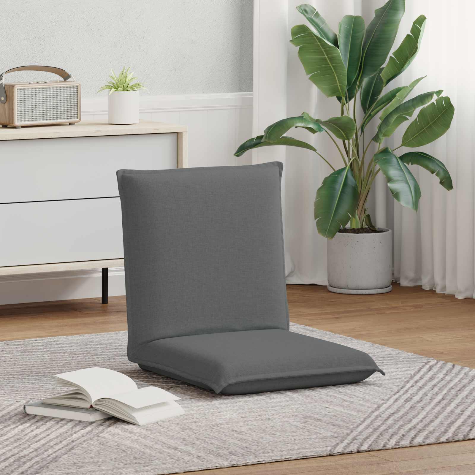 Sedia a pavimento regolabile Grigio Scuro Tessuto | homemem39