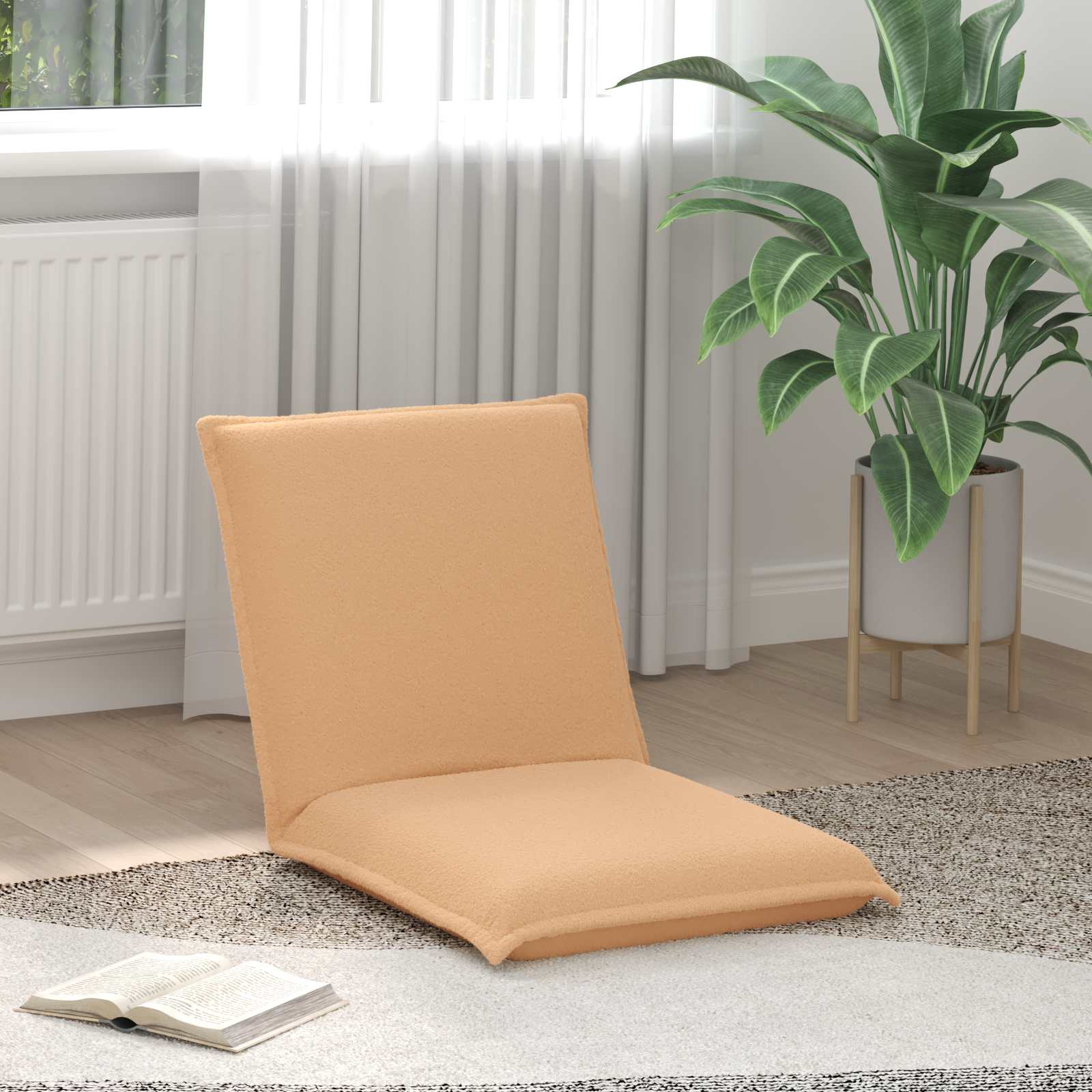 Sedia a pavimento regolabile Beige Tessuto in Lana di Pecora | homemem39
