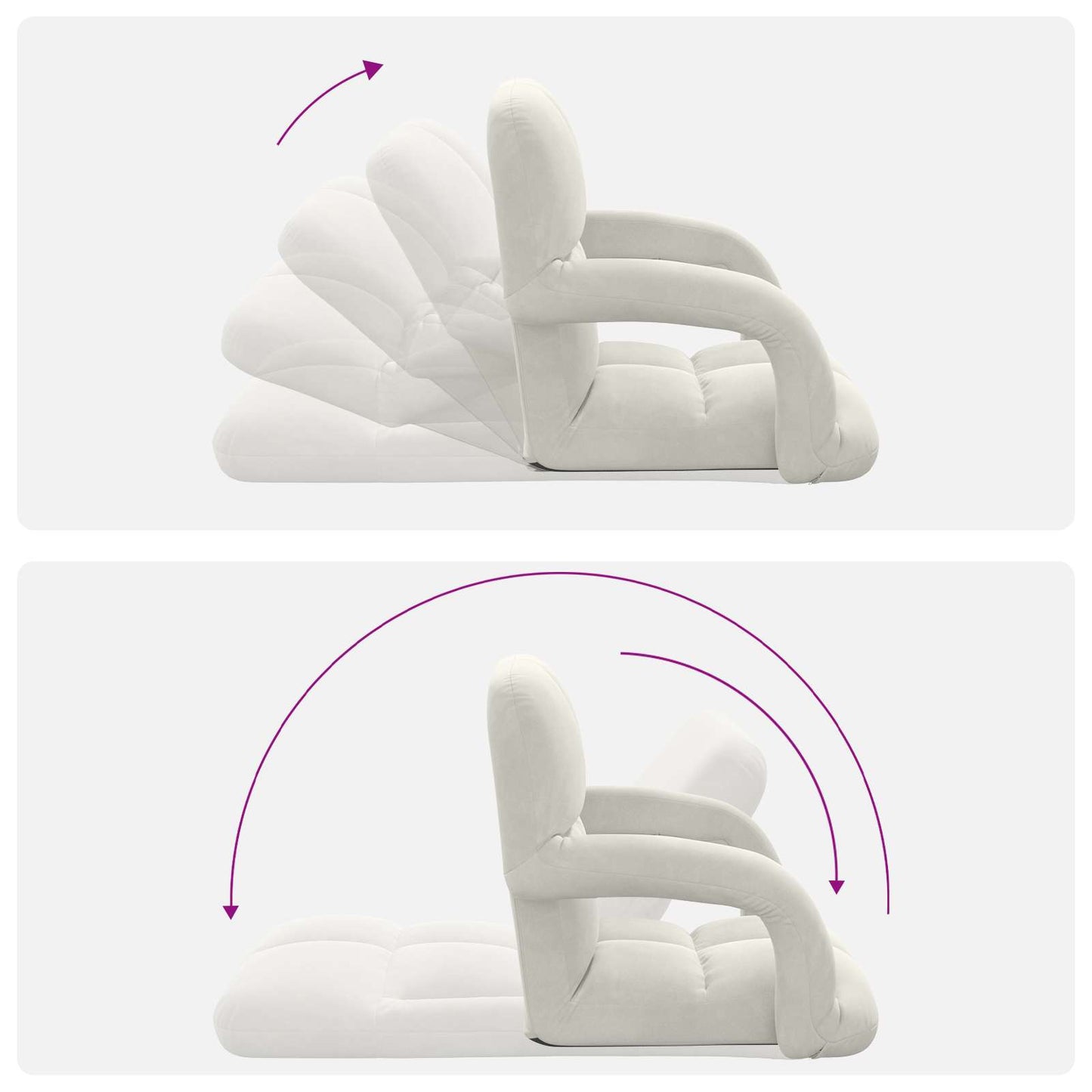 Sedia a pavimento regolabile Crema Velluto