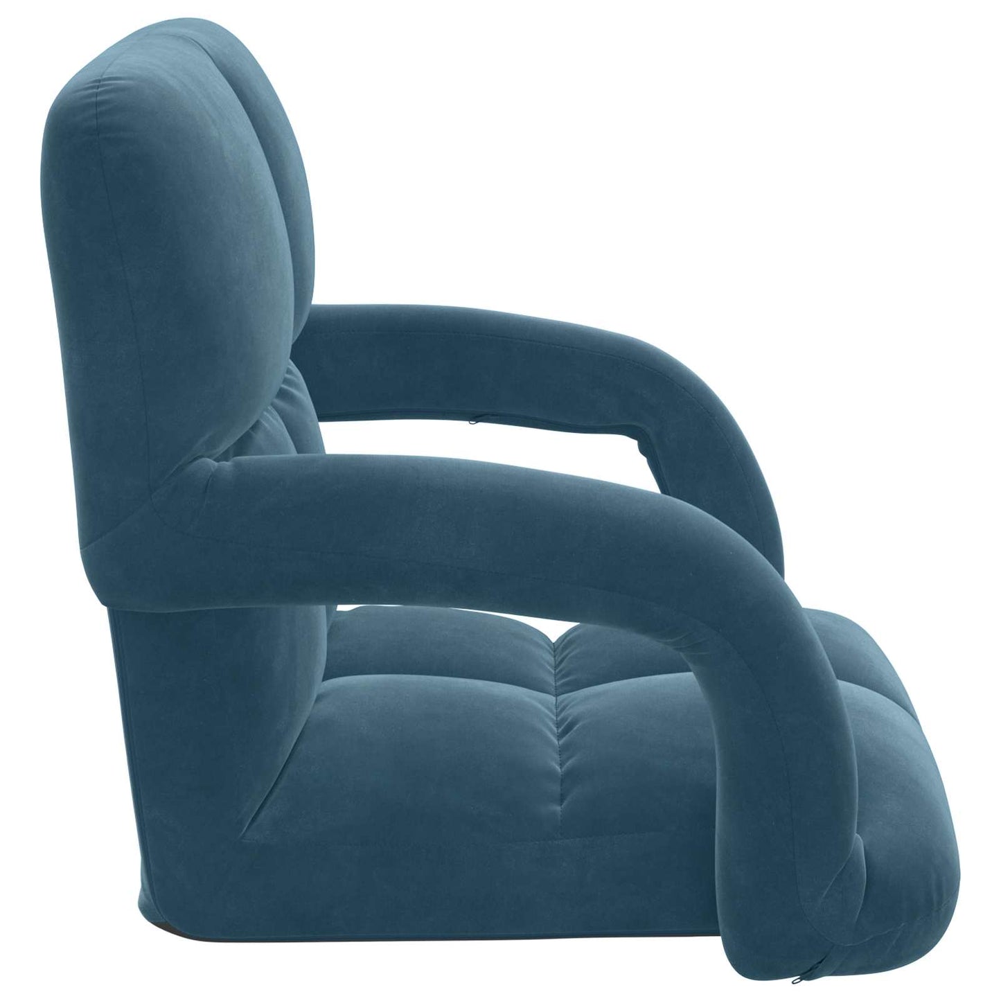 Sedia a pavimento regolabile Blu Velluto
