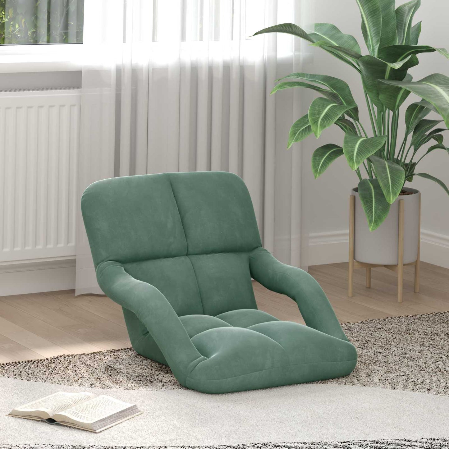 Sedia a pavimento regolabile Verde Mare Velluto | homemem39
