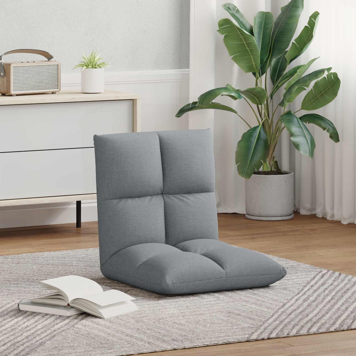 Sedia a pavimento regolabile Grigio Chiaro Tessuto | homemem39