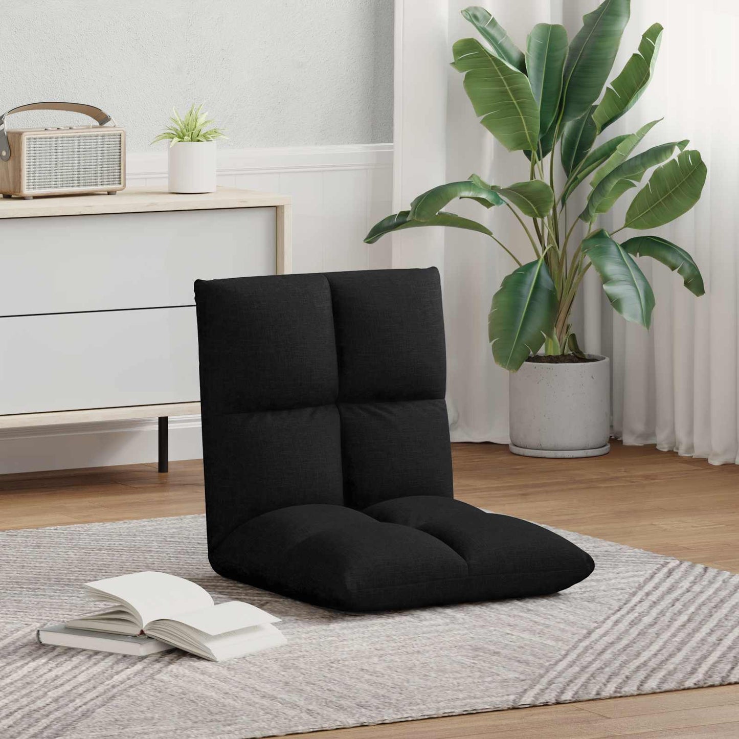 Sedia a pavimento regolabile Nero Tessuto | homemem39