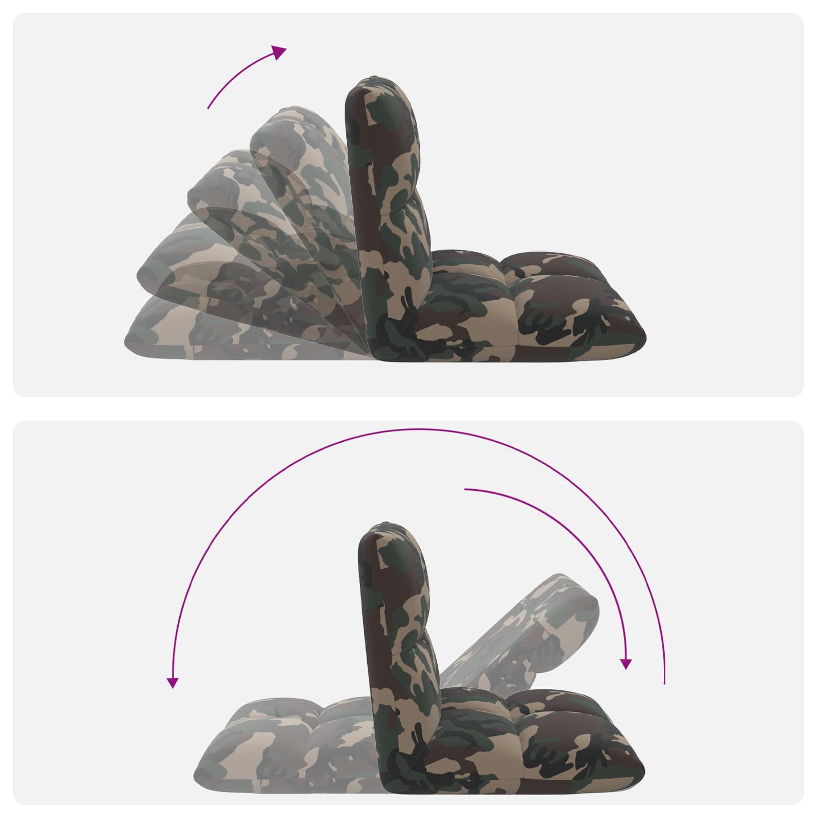 Sedia a pavimento regolabile Verde militare Tessuto | homemem39