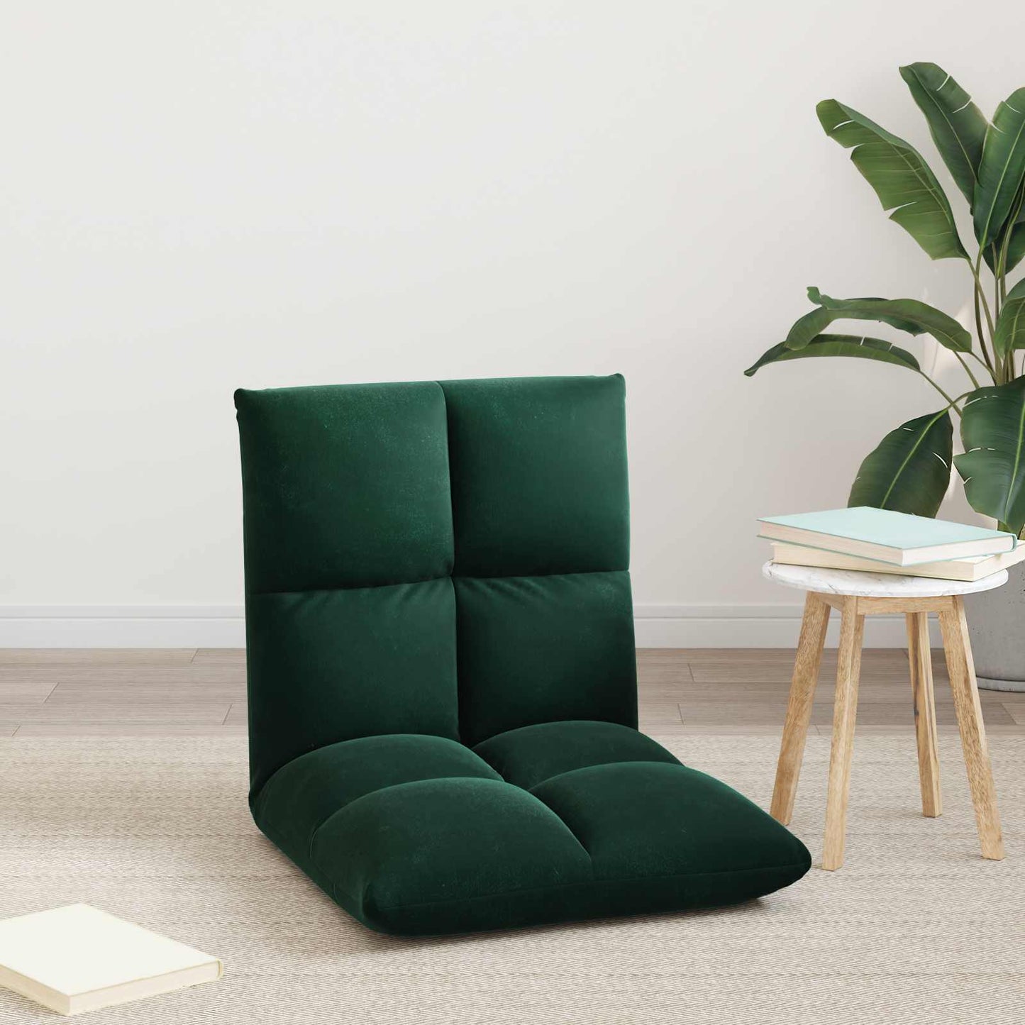 Sedia a pavimento regolabile Verde Scuro Velluto | homemem39