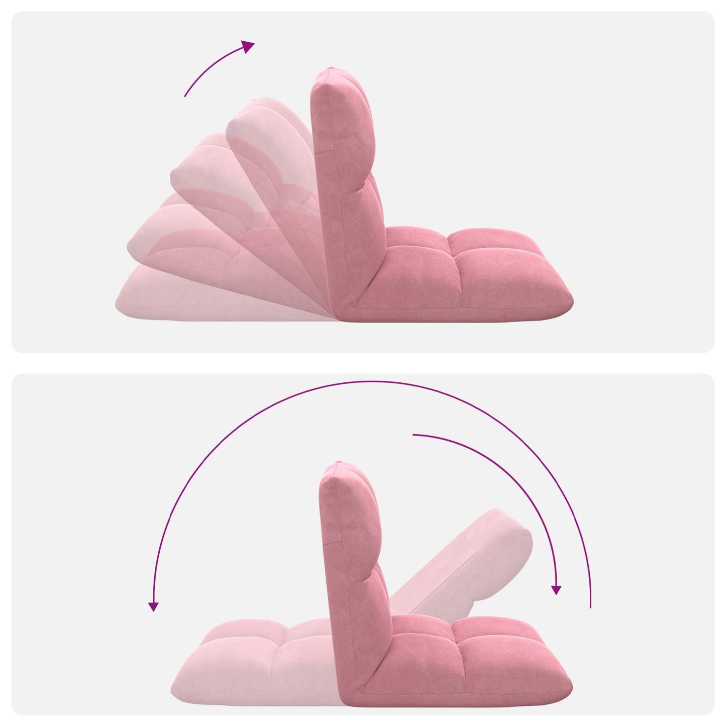 Sedia a pavimento regolabile Rosa Velluto | homemem39
