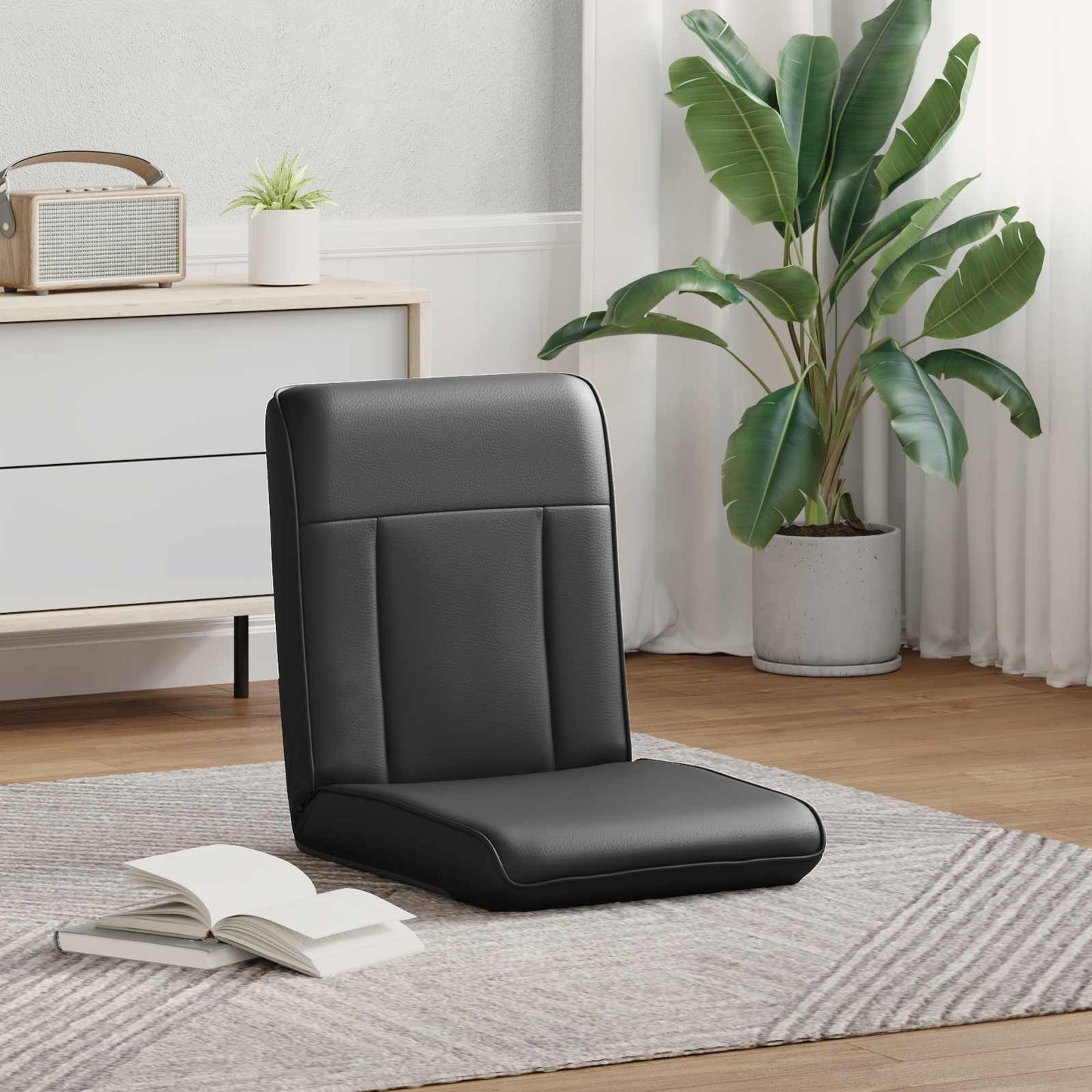 Sedia a pavimento regolabile Nero Similpelle | homemem39