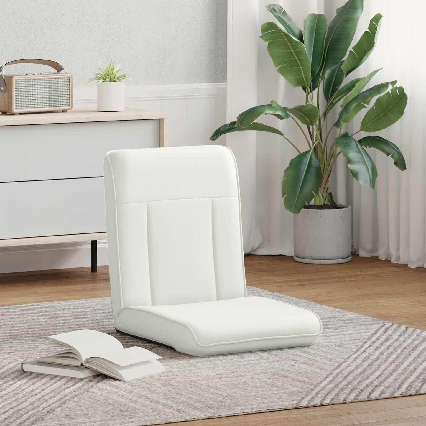 Sedia a pavimento regolabile Bianco Similpelle | homemem39