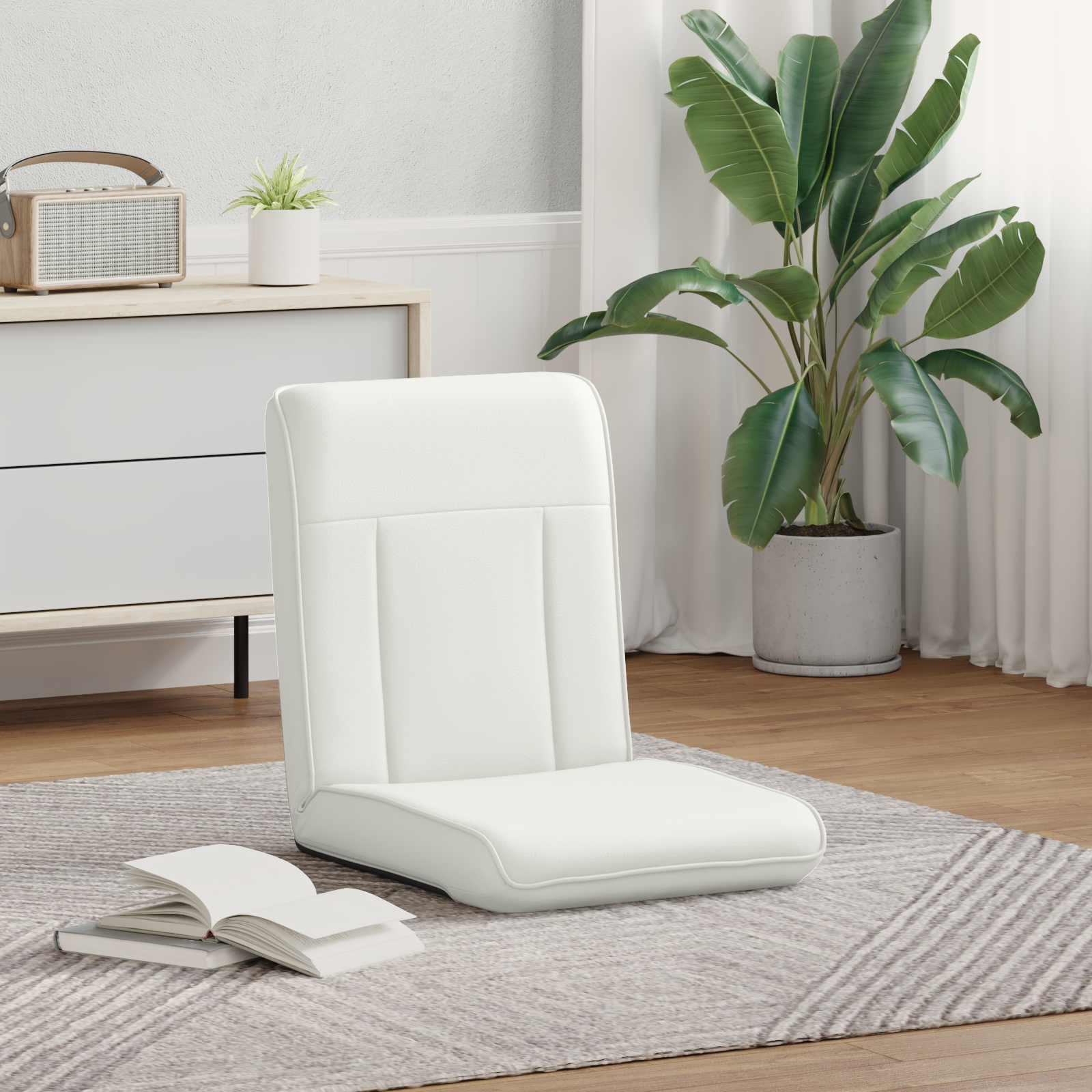 Sedia a pavimento regolabile Bianco Similpelle | homemem39