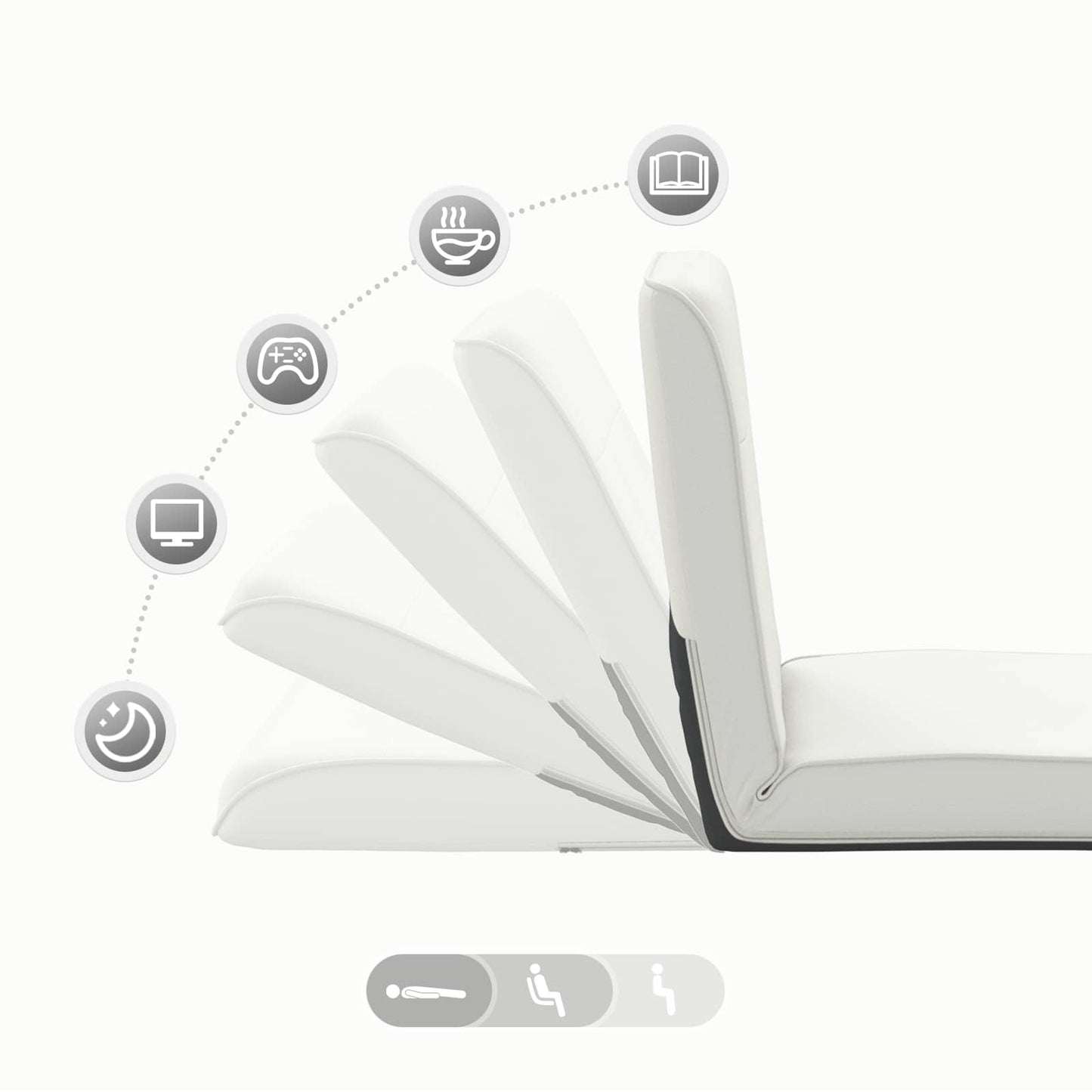 Sedia a pavimento regolabile Bianco Similpelle | homemem39