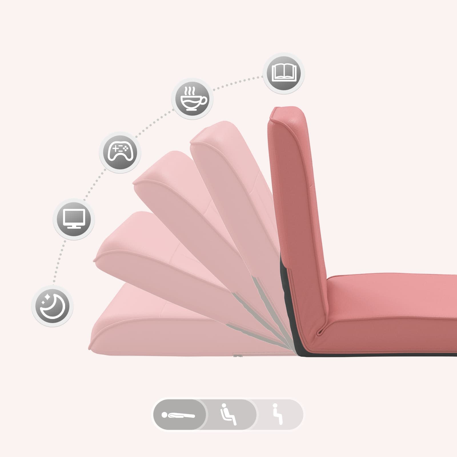 Sedia a pavimento regolabile Rosa Similpelle | homemem39