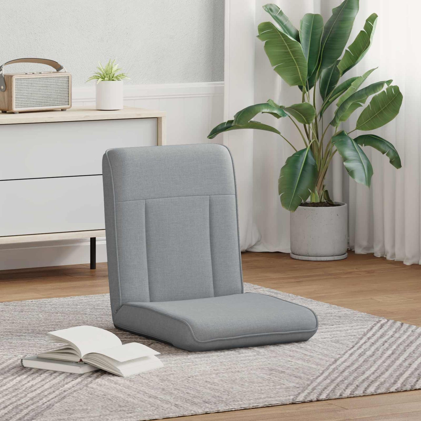 Sedia a pavimento regolabile Grigio Chiaro Tessuto | homemem39