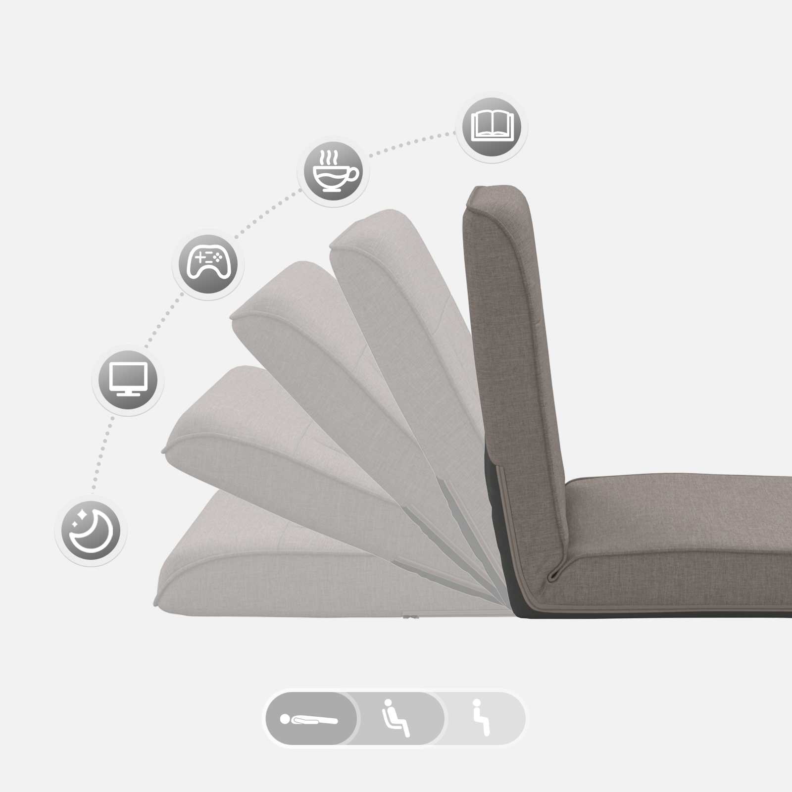 Sedia a pavimento regolabile Tortora Tessuto | homemem39