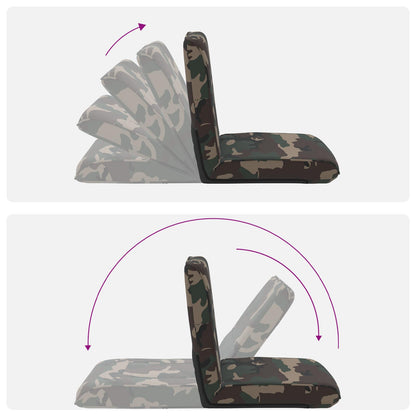 Sedia a pavimento regolabile Verde militare Tessuto