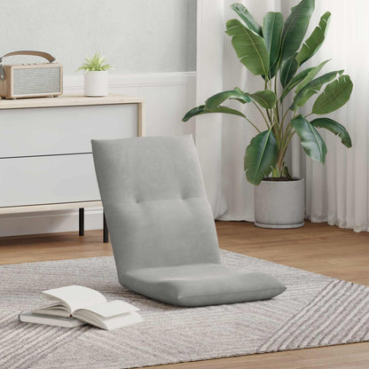 Sedia a pavimento regolabile Grigio Chiaro Velluto