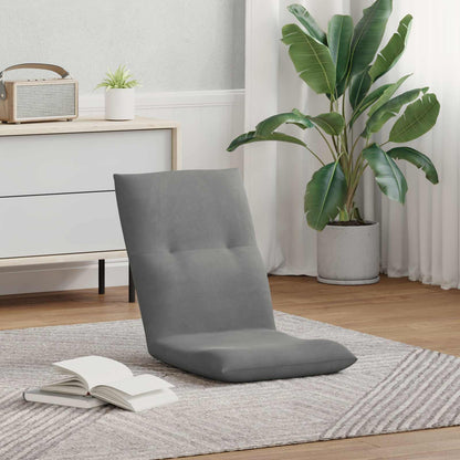 Sedia a pavimento regolabile Grigio Scuro Velluto