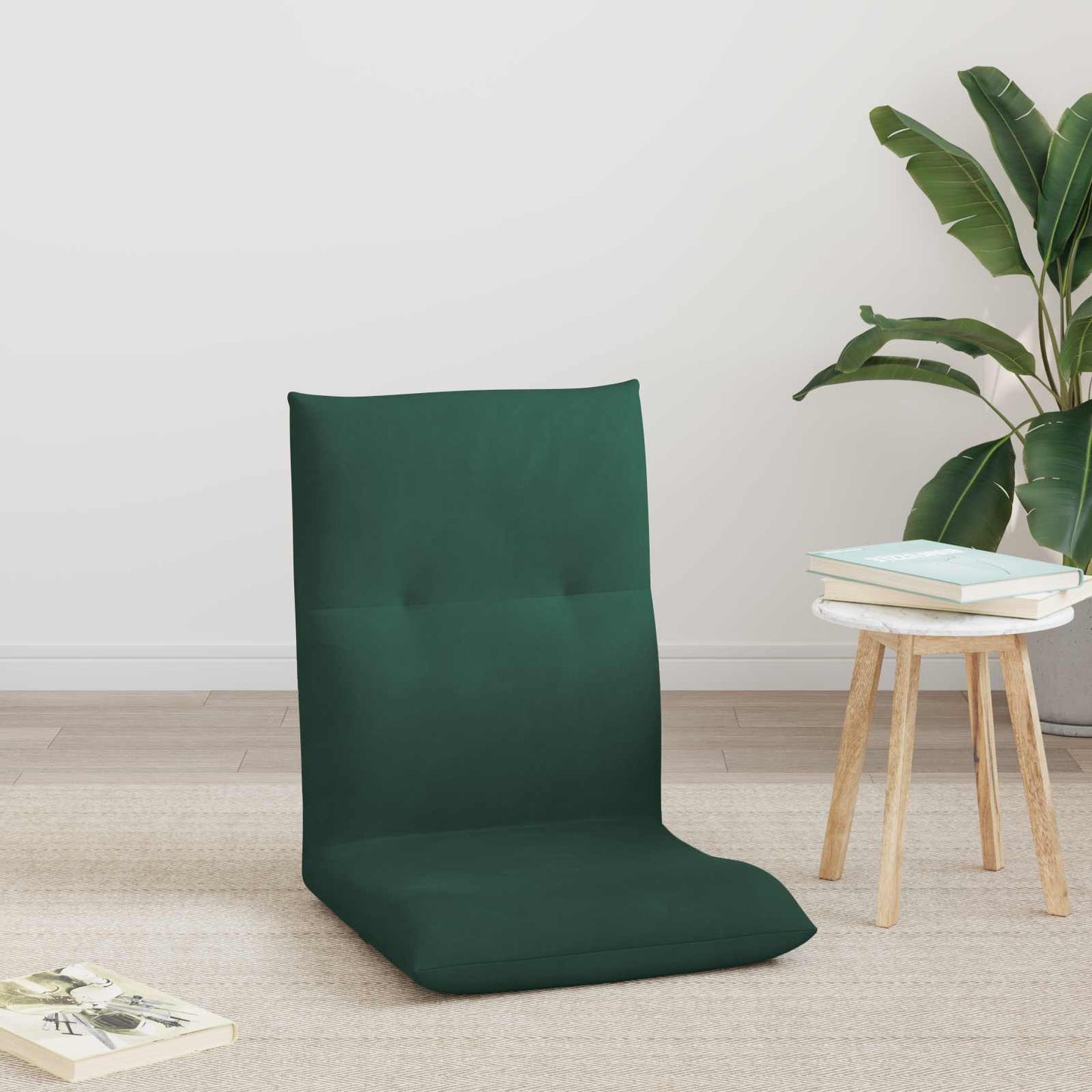 Sedia a pavimento regolabile Verde Scuro Velluto | homemem39