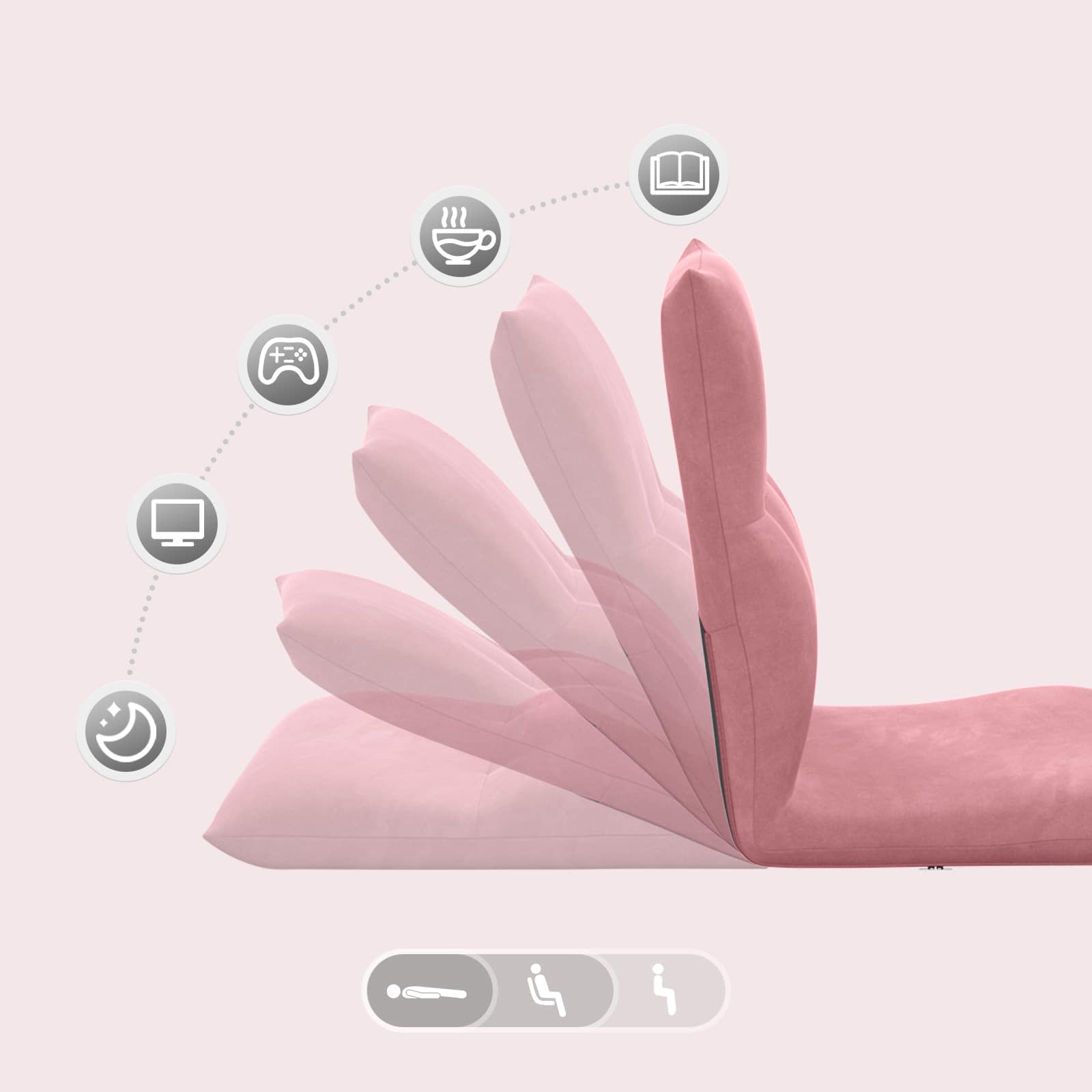Sedia a pavimento regolabile Rosa Velluto | homemem39