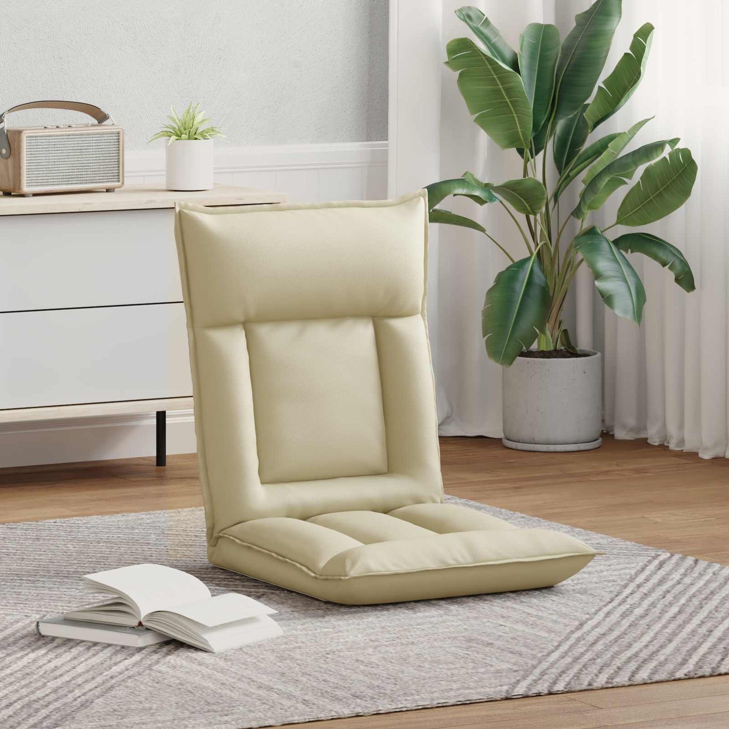 Sedia a pavimento regolabile Crema Similpelle
