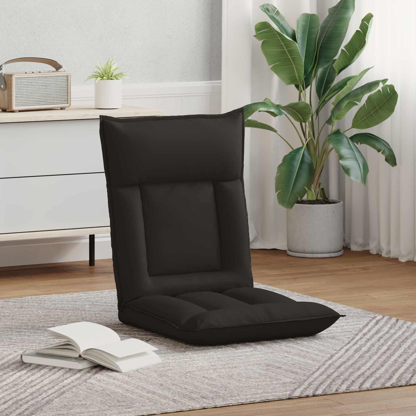 Sedia a pavimento regolabile Nero Similpelle | homemem39