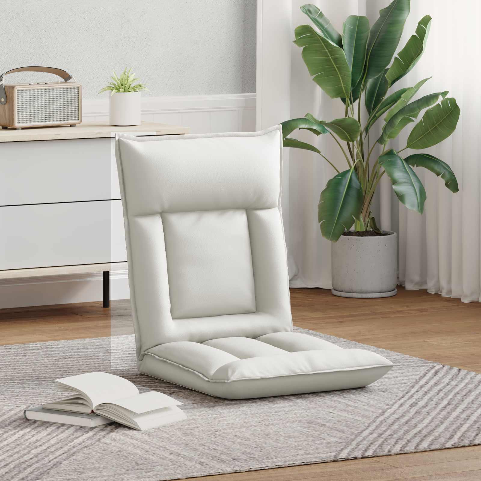 Sedia a pavimento regolabile Bianco Similpelle | homemem39