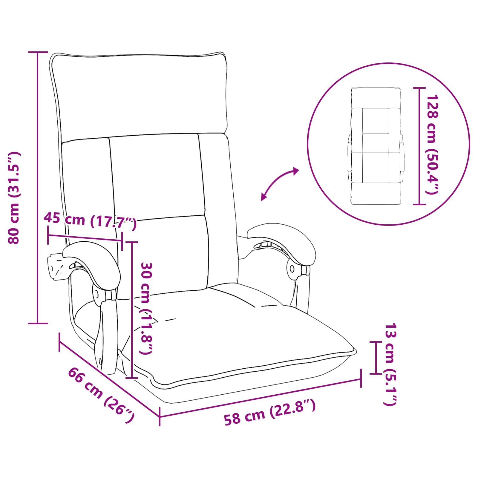 Sedia da Pavimento Talpa 66 x 66 x 80 cm Tessuto | homemem39