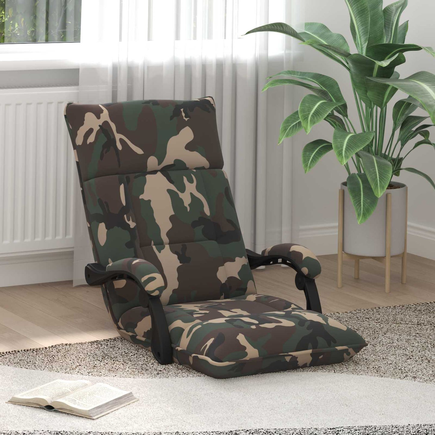 Sedia a pavimento regolabile Verde militare Tessuto
