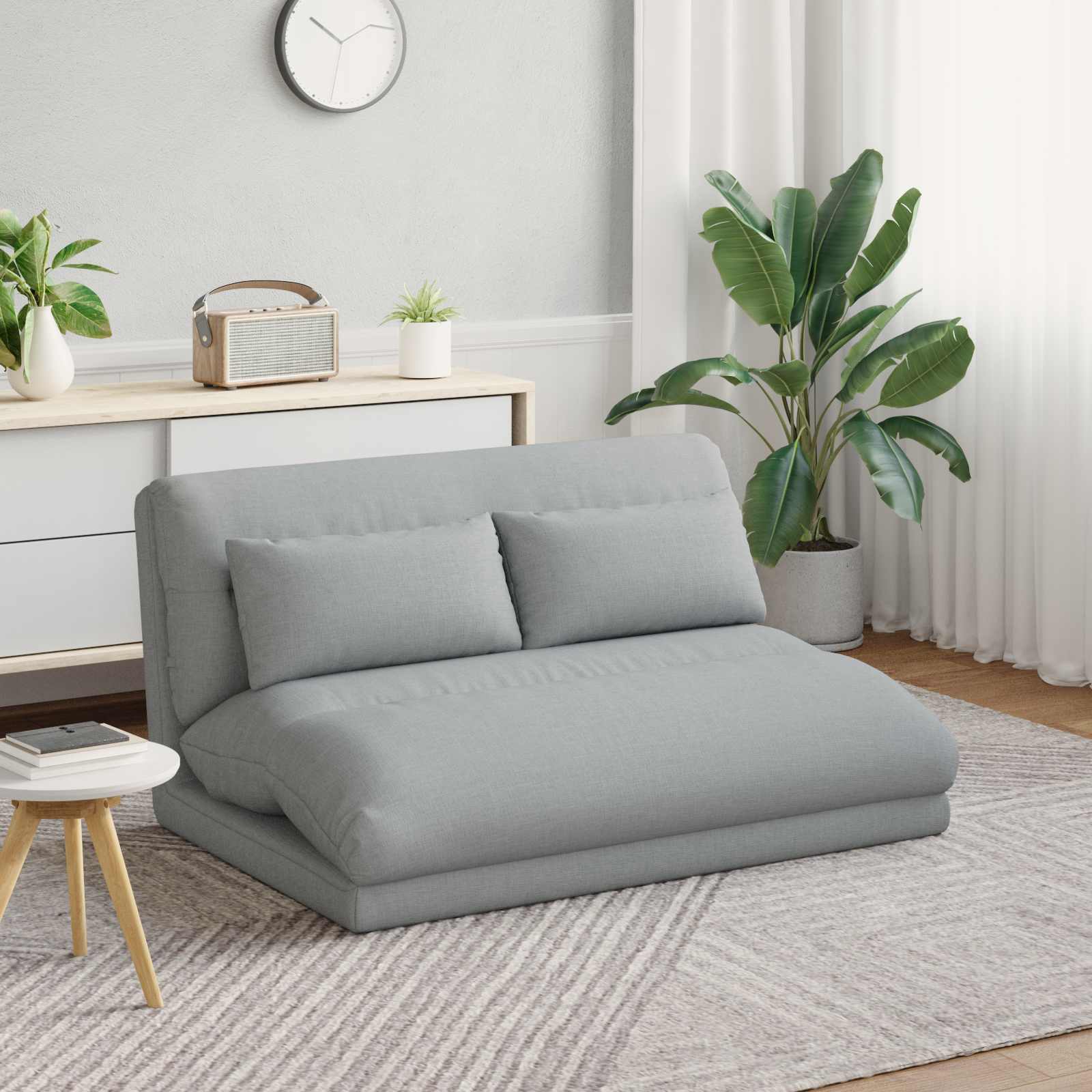 Sedia da Pavimento Grigio chiaro 110 x 82 x 55 cm Tessuto | homemem39