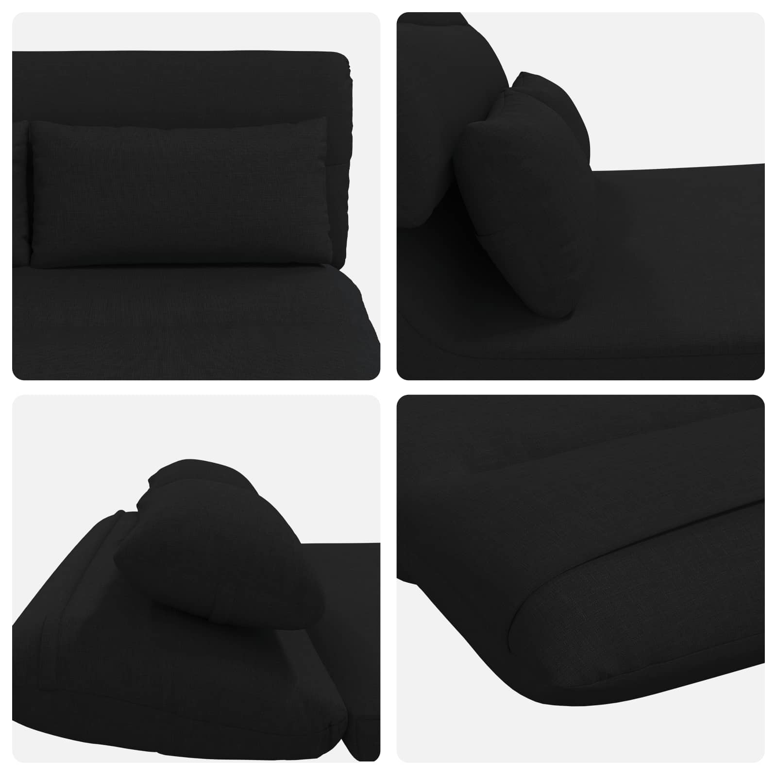 Sedia da Pavimento Nero 110 x 82 x 55 cm Tessuto | homemem39